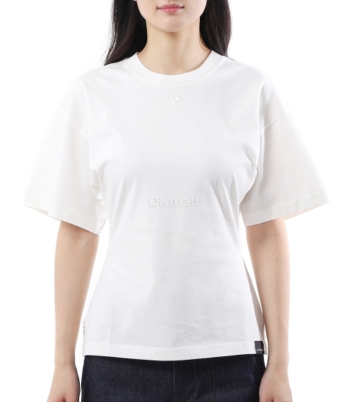 Tシャツ・カットソー COURReGES Woman T-Shirt White 125JTS168JS0107 0001 Courreges]FITTED T-SHIRT (125JTS168JS0107 0001) | 오케이몰