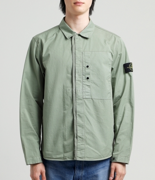 ジャケット・アウター Overshirt supima cotton stone  Stone Island | Men's Supima Cotton Twill Hooded Long Sleeve