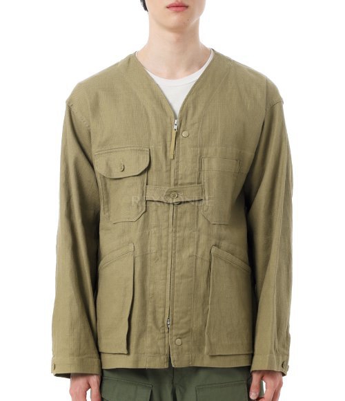 Engineered Garments]Cardigan Jacket B - Khaki CL Java Cloth