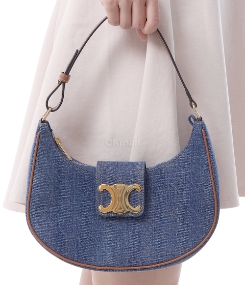 CELINE]AVA THRIOMPHE MEDIUM SHOULDER BAG IN DENIM (114492GFF