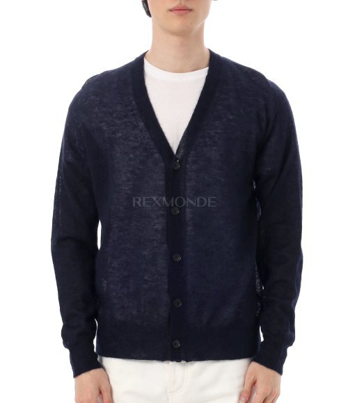 AURALEE]KID MOHAIR SHEER KNIT CARDIGAN NAVY (A25SC01FG) | 렉스몬드