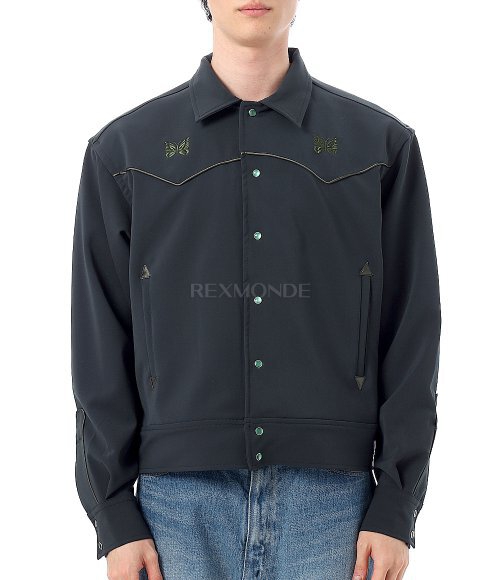 NEEDLES]Piping Cowboy Jacket Double Cloth - GREEN (QV217) | 렉스몬드