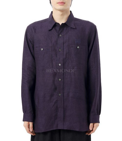 NEEDLES]Work Shirt Linen Chambray - PURPLE (QV291) | 렉스몬드