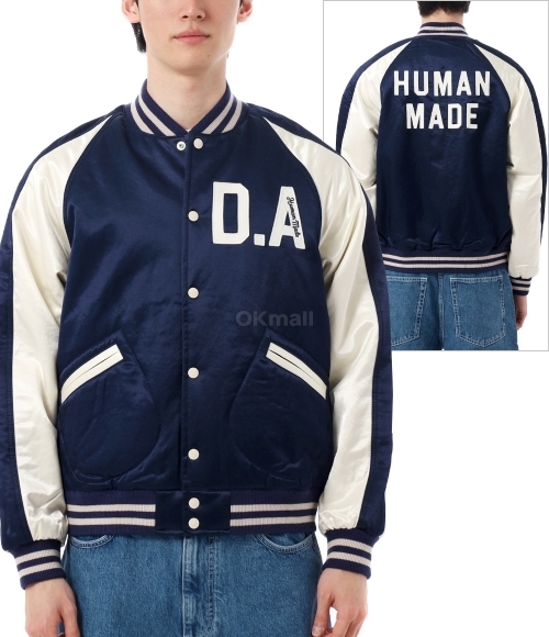 HUMAN MADE]SATIN STADIUM JACKET (HM29JK020 NAVY) | 오케이몰