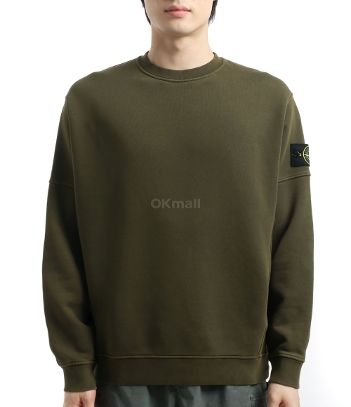 STONE ISLAND]6100032 Organic Cotton Diagonal Fleece 'OLD' Effect