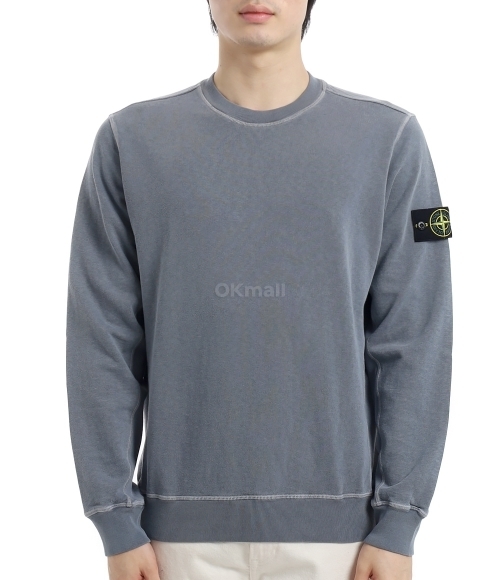 STONE ISLAND]6100020 Malfile Fleece 'OLD' Effect Crew Neck