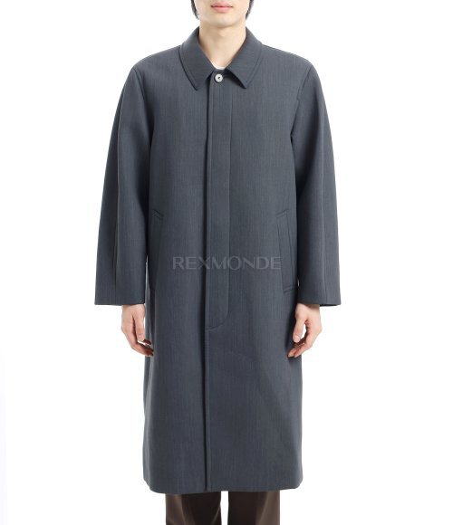 AURALEE] SPONGE WOOL TWILL SOUTIEN COLLAR COAT TOP CHARCOAL