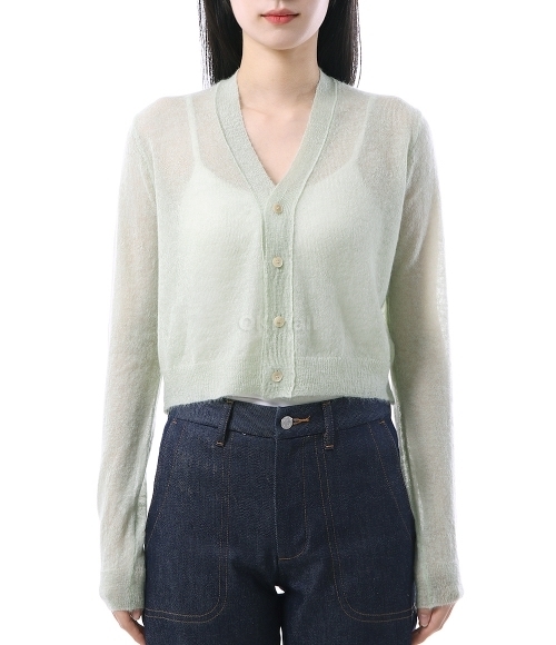 トップス AURALEE KID MOHAIR SHEER KNIT CARDIGAN Auralee - Kid Mohair Sheer Knit Cardigan | Avart | Avart
