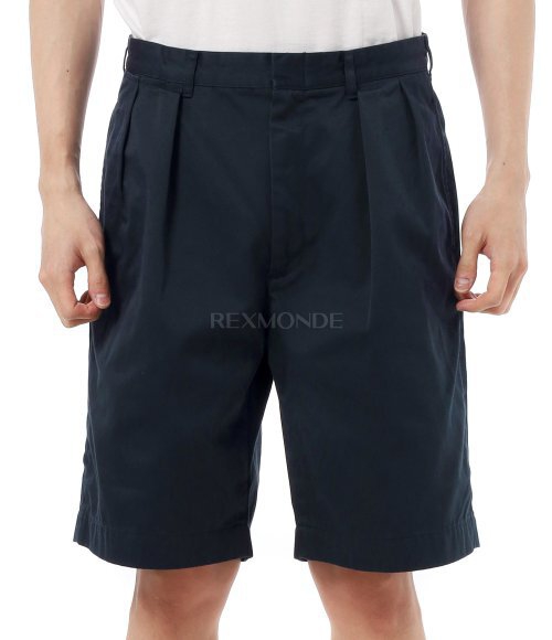nanamica]Double Pleat Chino Shorts (S25SD108E N) | 렉스몬드
