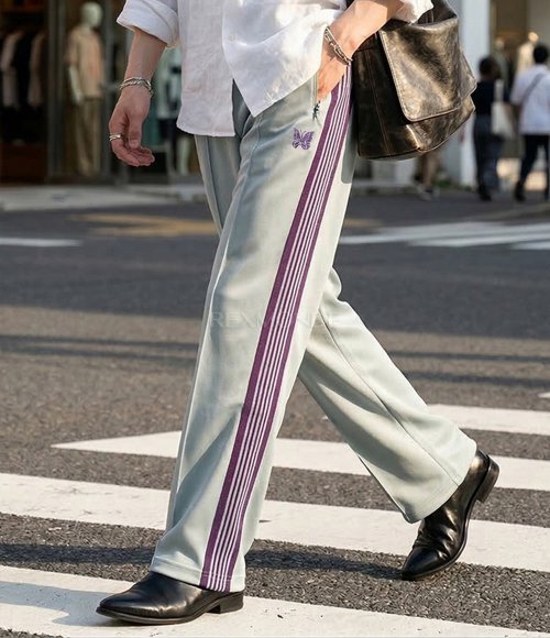 NEEDLES]Track Pant Poly Smooth - Sax (QV307) | 렉스몬드