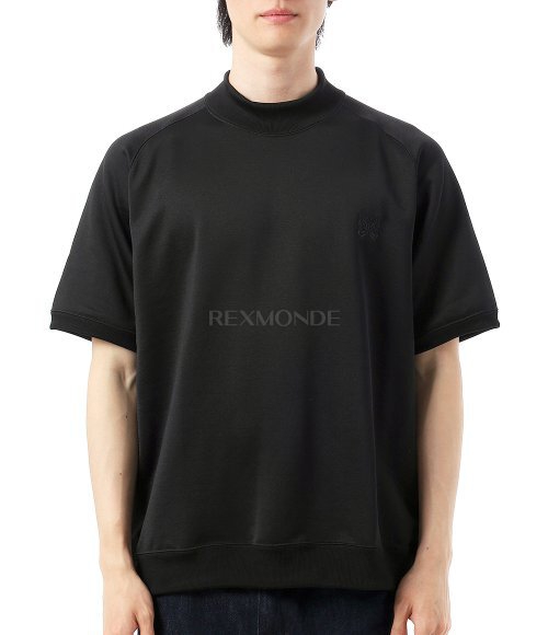 NEEDLES]S/S Mock Neck Shirt - Bright Jersey - Black (QV339) | 렉스몬드