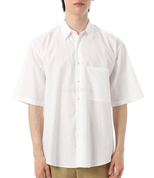 AURALEE]WASHED FINX TWILL BIG HALF SLEEVED SHIRT WHITE (A25SS03TN