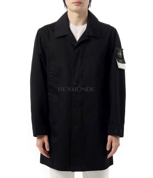 STONE ISLAND]7100002 Raso Gommato 3L, Organic Cotton Trench Coat