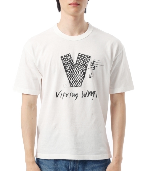 VISVIM]JUMBO TEE S/S V CRASH (0125105010014 OFF WHITE