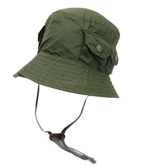 Engineered Garments]Explorer Hat B - Olive Nylon Micro Ripstop