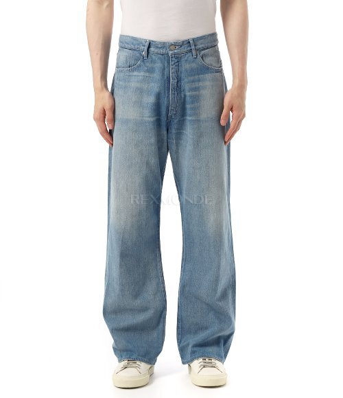 AURALEE]SELVEDGE FADED LIGHT DENIM PANTS (A25SP02DE LIGHT INDIGO