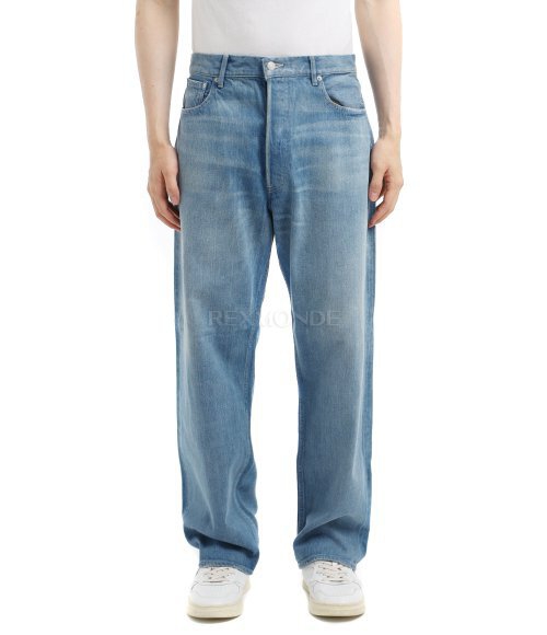 AURALEE]SELVEDGE FADED LIGHT DENIM WIDE PANTS (A25SP03DE LIGHT