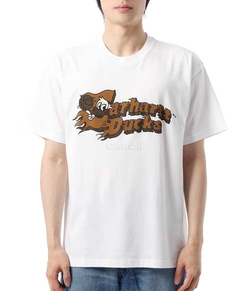 【carhartt】\"S/S Flaming Ducks\"ロゴプリント付半袖Tシャツ/4色 carhartt】