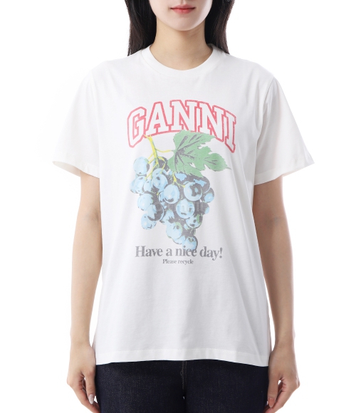 ★送料・関税込【GANNI】BOTANICAL SCRUNCHIE A6431 628 GANNI]Grey Botanical Jacquard Scrunchie (A6431 628) | 오케이몰