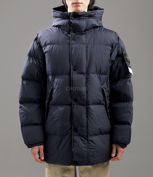 [STONE ISLAND]4100012 Crinkle Reps NY Recycled Nylon Wind Resistance Hooded  Down Parka (K2S15 4100012 S0A23 V0020)