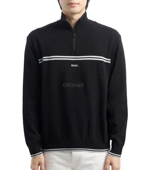 HUGO BOSS]Zip-neck cotton-blend sweater (50541963 001) 오케이몰