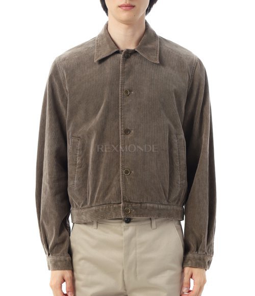 AURALEE]PIGMENT DYED FINX CORDUROY BLOUSON OLIVE BROWN (A25AB01FC