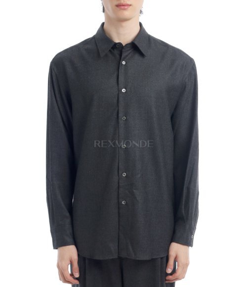 AURALEE]SUPER LIGHT WOOL SHIRT TOP CHARCOAL (A25AS01OS) | 렉스몬드