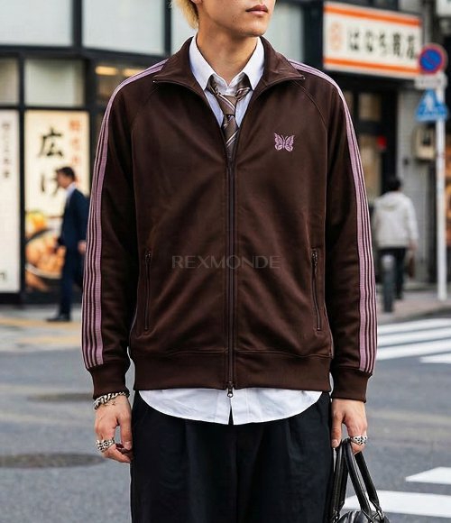 NEEDLES]Track Jacket Poly Smooth - Brown (RW314) | 렉스몬드