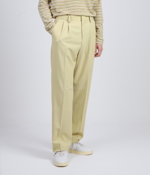AURALEE]HARD TWIST WOOL DOBBY SLACKS LIGHT BEIGE (A24SP02KW) - B