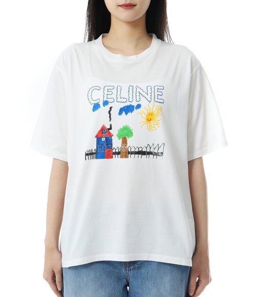CELINE]LOOSE T-SHIRT IN COTTON JERSEY (RX0D5507Z 01MU) - B | 오케이몰