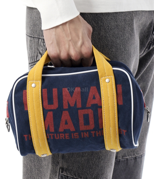 バッグ HUMAN MADE Canvas Boston Bag Small Navy Buy Human Made Canvas Boston Bag Small 'Navy' - HM30GD056 NAVY | GOAT