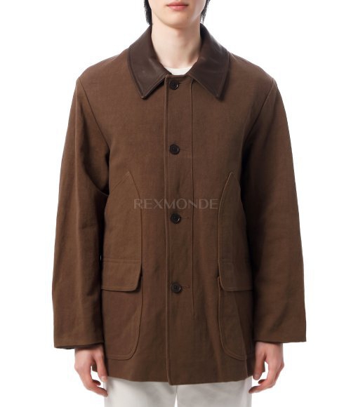 KAPTAIN SUNSHINE]Cotton Hemp Work Coat (KS25FCO06-KAKISHIBU