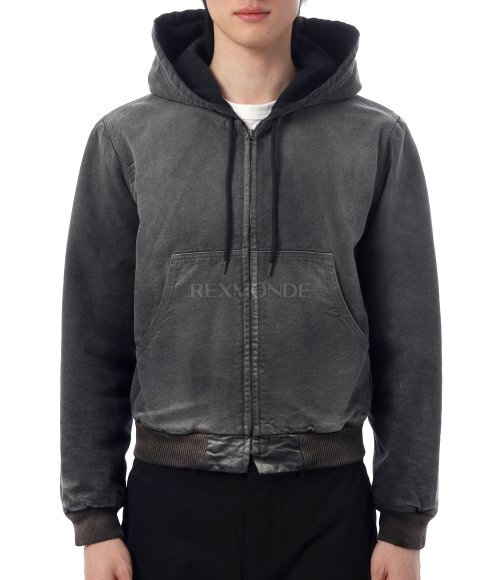 AURALEE]PRODUCT DYED ORGANIC COTTON DUCK SHORT ZIP PARKA