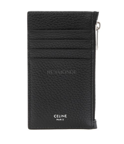 CELINE]ZIPPED COMPACT CARD HOLDER IN GRAINED CALFSKIN (10B683GTH