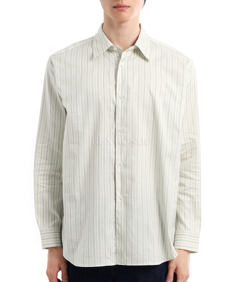 AURALEE]COTTON SILK STRIPE SHIRT - IVORY STRIPE (A26SS01CS) | 렉스몬드