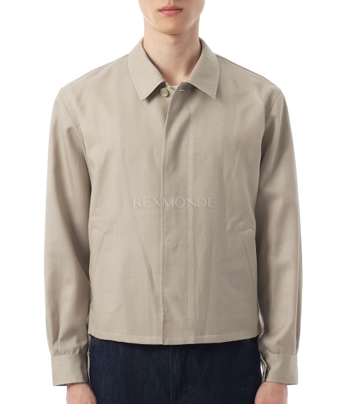 AURALEE]WOOL HERRINGBONE BLOUSON - BEIGE (A26SB01CH) | 렉스몬드