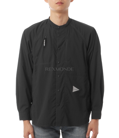 トップス and wander stretch rip band collar shirt メンズ and wander stretch rip band collar shirt