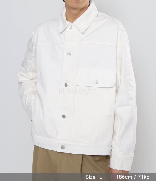 STUDIO NICHOLSON]LAZAR SNM DENIM JACKET IVORY (840) | 렉스몬드