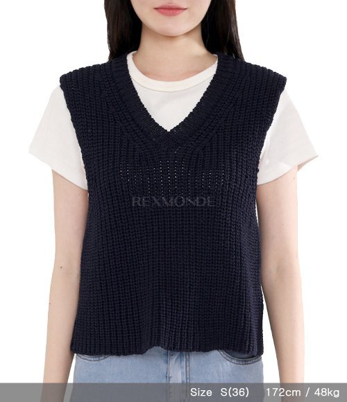 OUR LEGACY]INTACT VEST Navy Chunky Cotton Rib (W2233INCC) | 렉스몬드