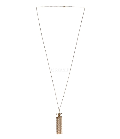 CELINE ネックレス Fringe Long Necklace フリンジ 460OM6BRA CELINE]TRIOMPHE FOLK FRINGE LONG NECKLACE IN BRASS WITH GOLD