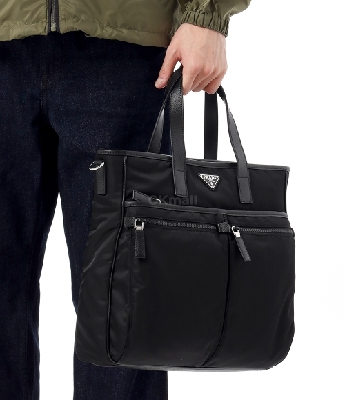 PRADA]리나일론 및 사피아노 가죽 토트백 (2VG860 V XON 2DMH