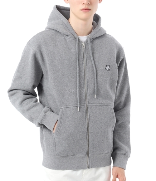 MAISON KITSUNE]TONAL FOX HEAD PATCH COMFORT ZIPPED HOODIE