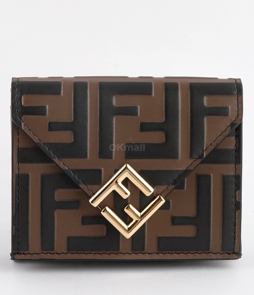 Fendi 8M0480 ADYM MINI TRIFOLD Wallet Brown