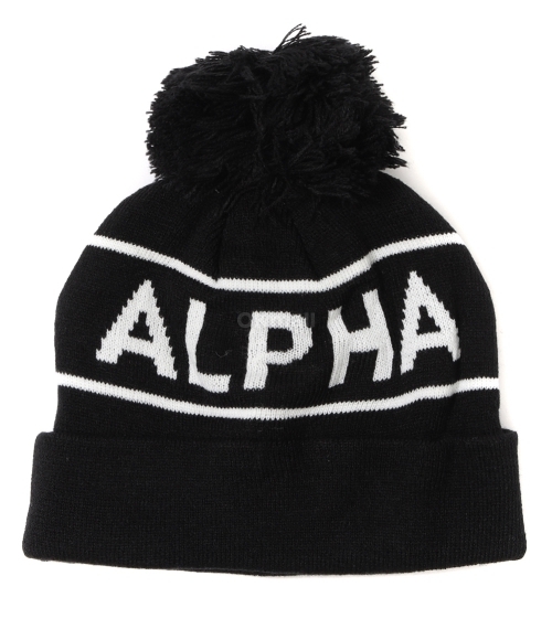 Alpha Industries]ESSENTIAL POM BEANIE (UHE52500C1 BLACK
