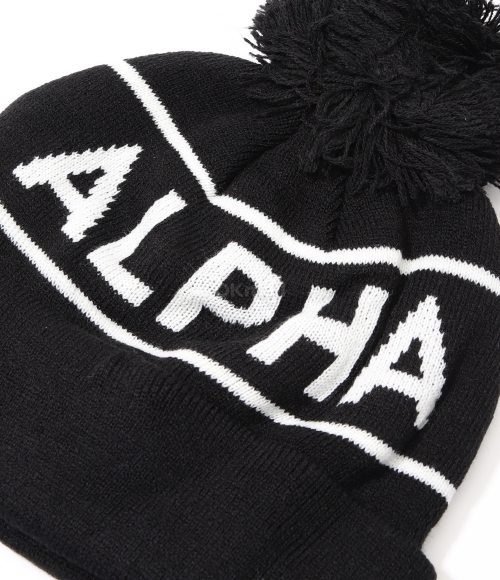 Alpha Industries｜BEANIES (ESSENTIAL POM BEANIE (UHE5250 ALPHA INDUSTRIES Essential Pom Beanie in Black | REVOLVE