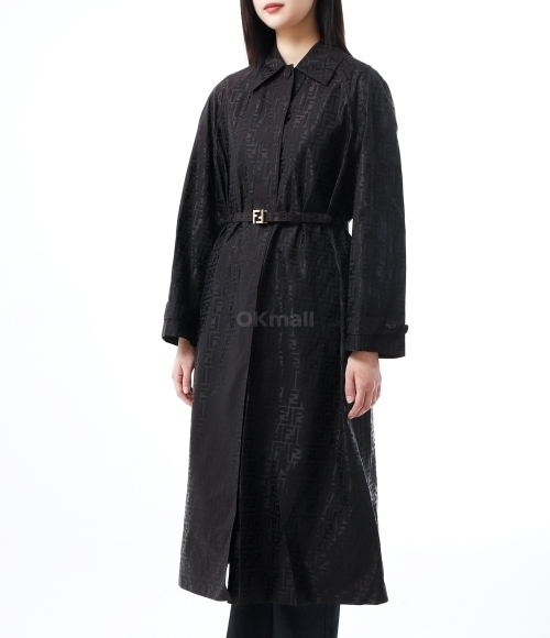 FENDI｜JACKETS (FF fabric trench coat (FF8998 AM3U F0TU7 Overcoat Fabric Black | Fendi