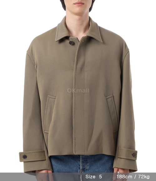 AURALEE]DOUBLE CLOTH HARD TWIST CARSEY BLOUSON KHAKI (A23AB02KW