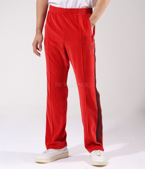 NEEDLES]Narrow Track Pant - C/Pe Velour Red (NS253) | 렉스몬드