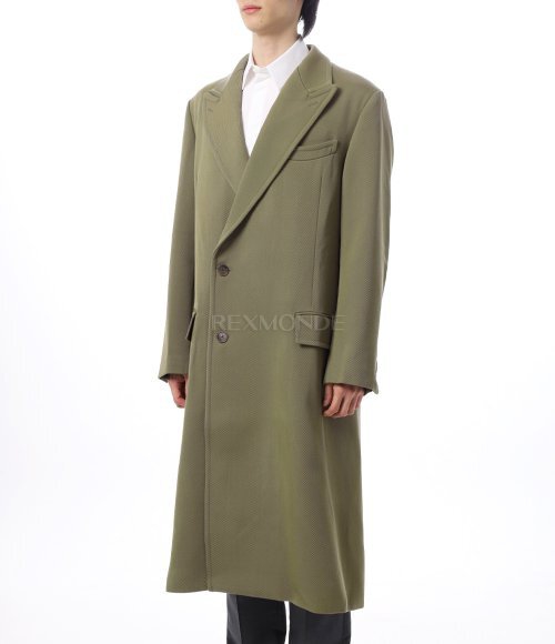 AURALEE]DOUBLE CLOTH HARD TWIST CARSEY CHESTERFIELD COAT KHAKI