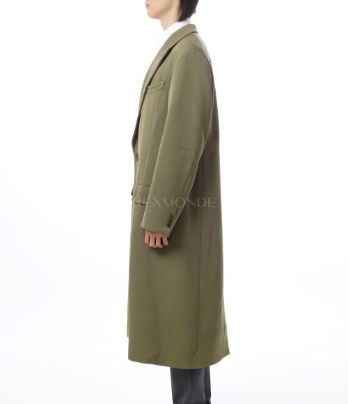 AURALEE]DOUBLE CLOTH HARD TWIST CARSEY CHESTERFIELD COAT KHAKI
